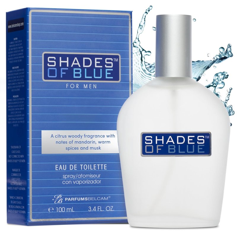 PB ParfumsBelcam Shades of Blue Eau de Toilette Spray for Men – Fresh Citrus Woody Cologne with Mandarin, Warm Spices & Musk – Mediterranean-Style Men’s Fragrance, Affordable Everyday Scent, 3.4 Fl Oz