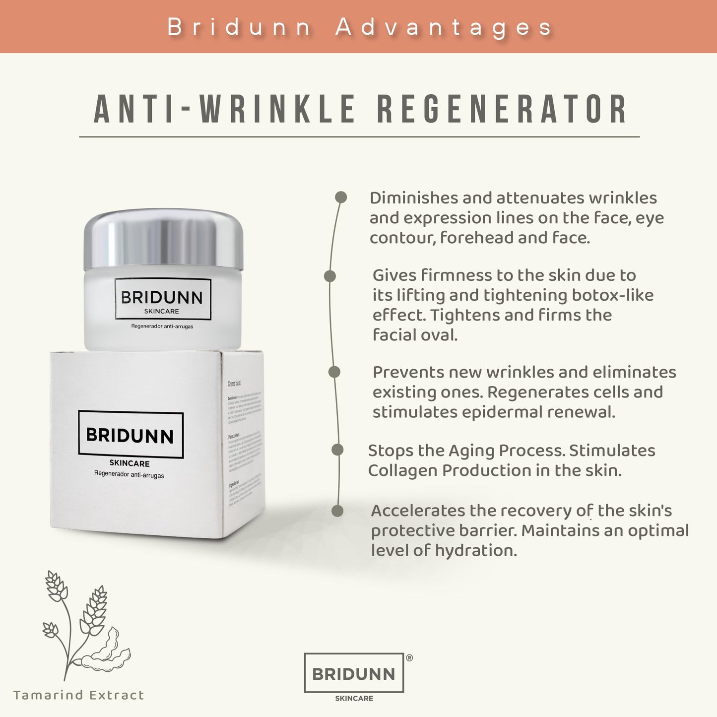 BRIDUNN SKINCARE Anti Wrinkle & Face Tightening Regenerating Face Cream with Natural Ingredients