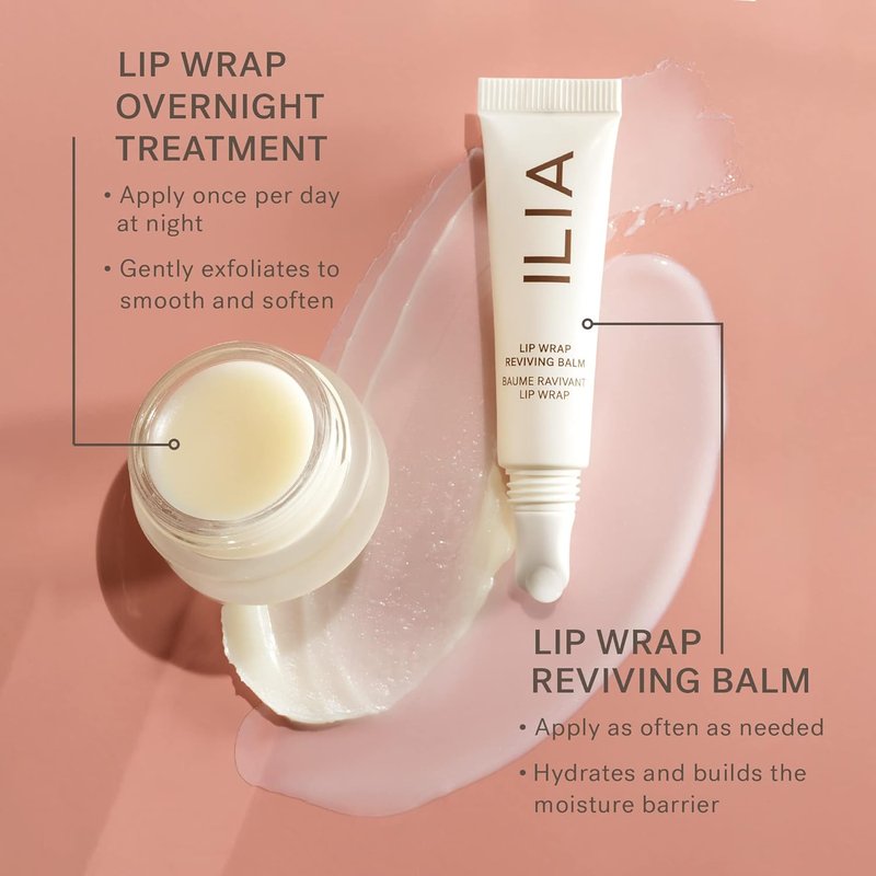 ILIA Lip Wrap Reviving Balm - Hydrating, Smoothing & Plumping | Hyaluronic Acid & Sea Succulent | Vegan, 0.23 fl oz