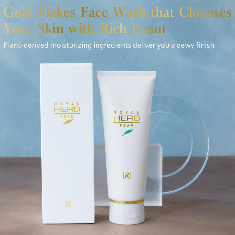 ROYALCOSMETICS ROYAL HERB FOAM Facial Foaming Cleanser Moisturizing with Aloe Vera Leaf Extract, Ginseng Extract and Gold, 4.23 OZ / 120g