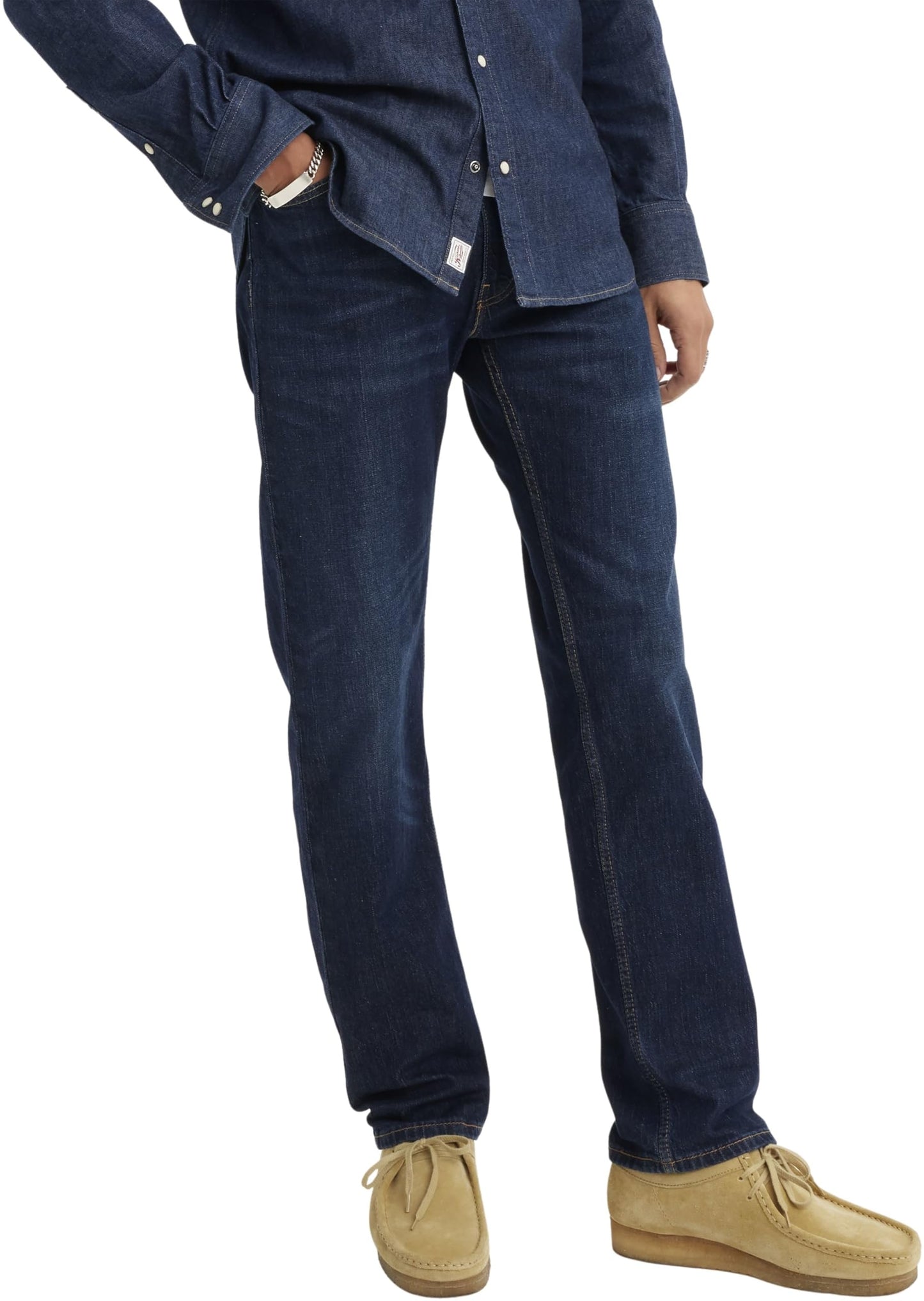 Levi's Men's 505 Regular Fit Jeans (Also Available in Big & Tall), Nail Loop Knot-Dark Indigo, 36W x 32L