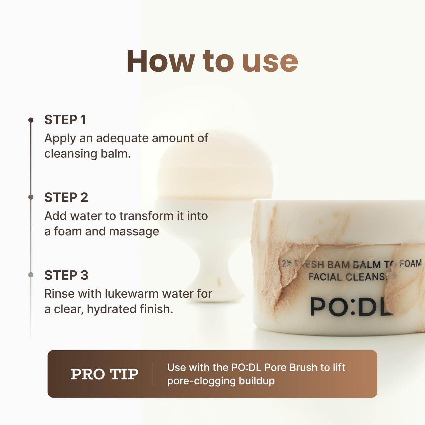 [PODL] Balm to Foam Cleanser for Makeup & Sunscreen Removal | Deep Cleansing Face Wash | Exfoliating Pore Care Sebum Control Moisture Balance | Vegan Zero Irritation | Korean Skincare 4.39 fl oz