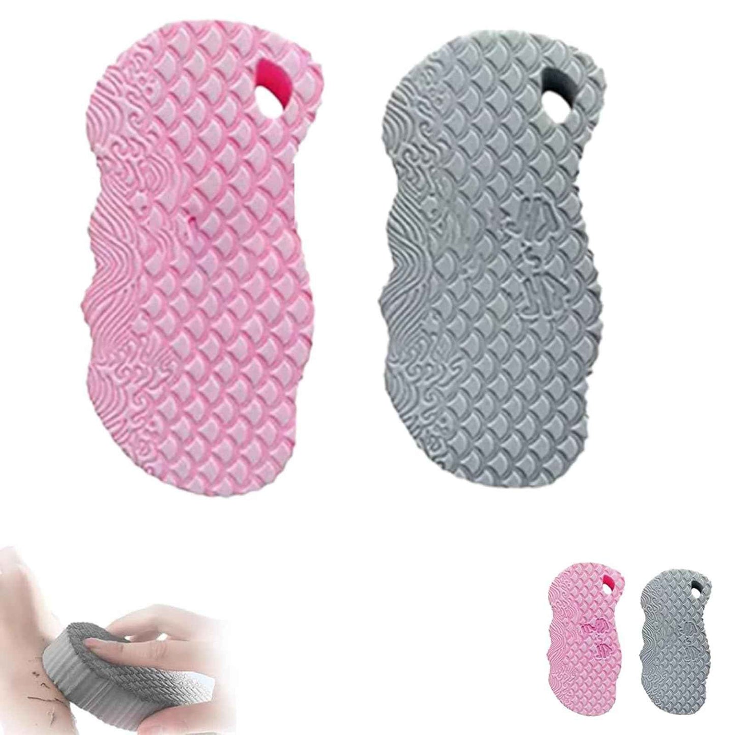 Magic Exfoliating Bath Sponge, Super Soft Exfoliating Bath Sponge，Skin Friendly & Reusable,Remover Dead Skin for All Skin Types,for Men Women (2PCS-Pink+Gray)