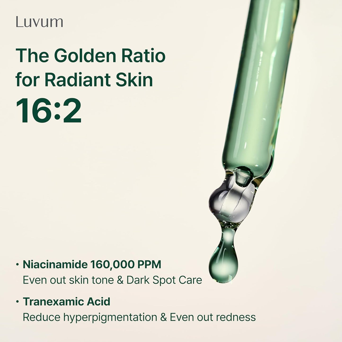LUVUM Green Citrus Vitamin C Serum - 16% Niacinamide, 7x Vitamin C, 1.01 fl. oz