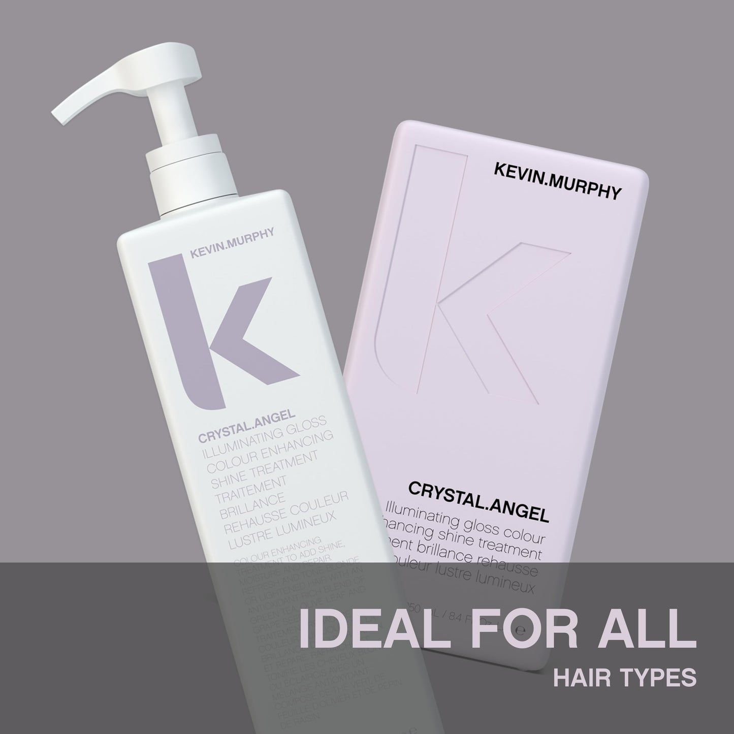 KEVIN.MURPHY CRYSTAL.ANGEL - Colour Shine Hair Treatment - For Colour Gloss - For Coloured or Natural Hair - For Blonde & White Tones - Repair & Shine - 250 mL / 8.4 fl oz