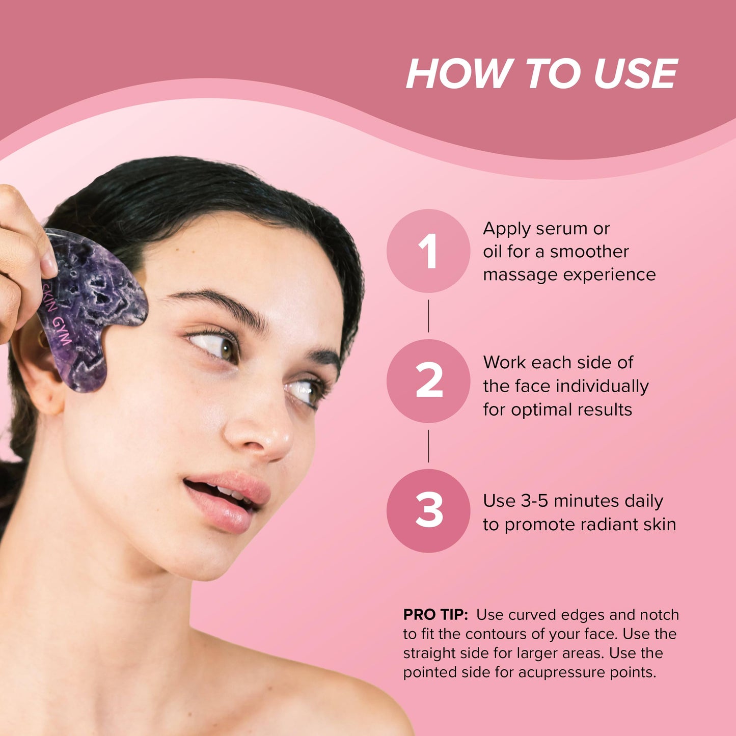 SKIN GYM Sculpty Heart Amethyst Gua Sha Face Sculpting Tool & Face Massage Tool, Anti-Aging Guasha Tool for Face Under Eye Bags, Puffy Eyes & Fine Lines | Face lifting, Face & Jawline Sculptor