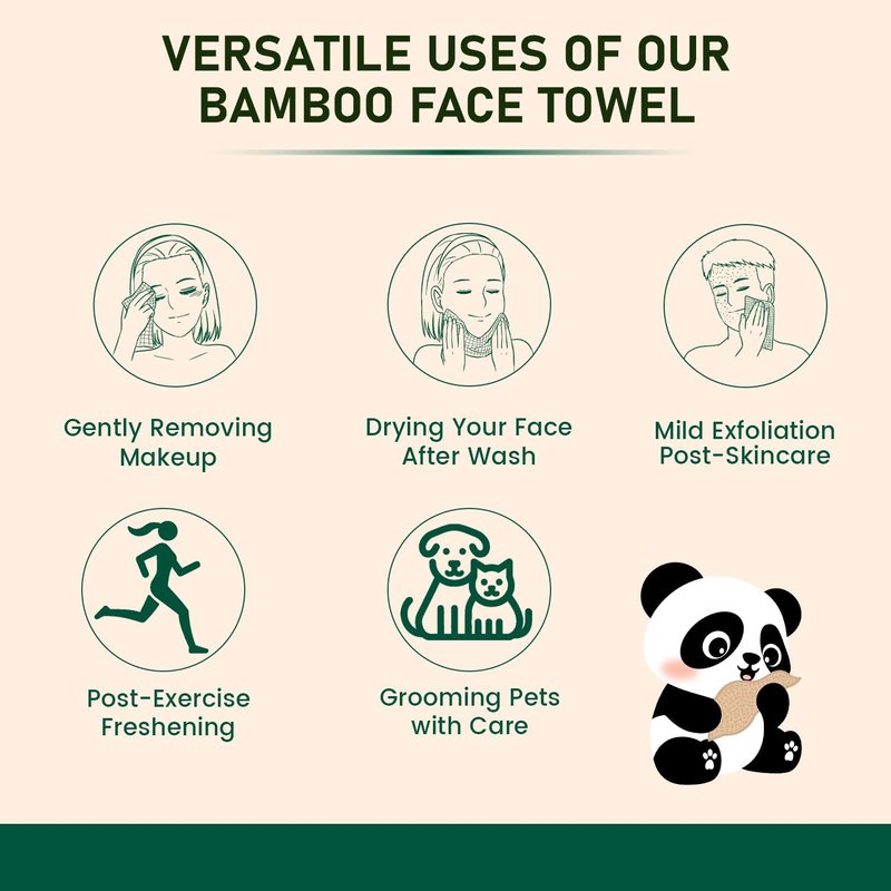 MOTHER EARTH Bamboo Face Towels XL - Hypoallergenic and Disposable Face Wipes | Dry Makeup Removers | Made from Bamboo Viscose | Extra Soft for Sensitive Skin | 200 Towels