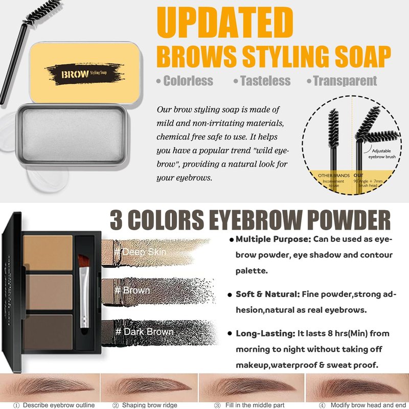 All in One Makeup Kit, Makeup Gift Set for Women Teen Girl, Ideal for Valentine's Day/Christmas/Birthday, Include Eyeshadow, Foundation, Lipstick, Mascara, Brush, Sponge, Brow Powder & Soap, Eyeliner