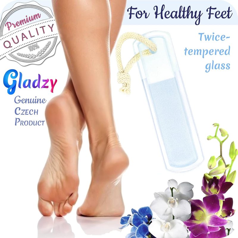 Genuine Czech Glass Nail File Set - Professional Double-Sided Callus Remover & Foot Rasp | Manicure & Pedicure Tools