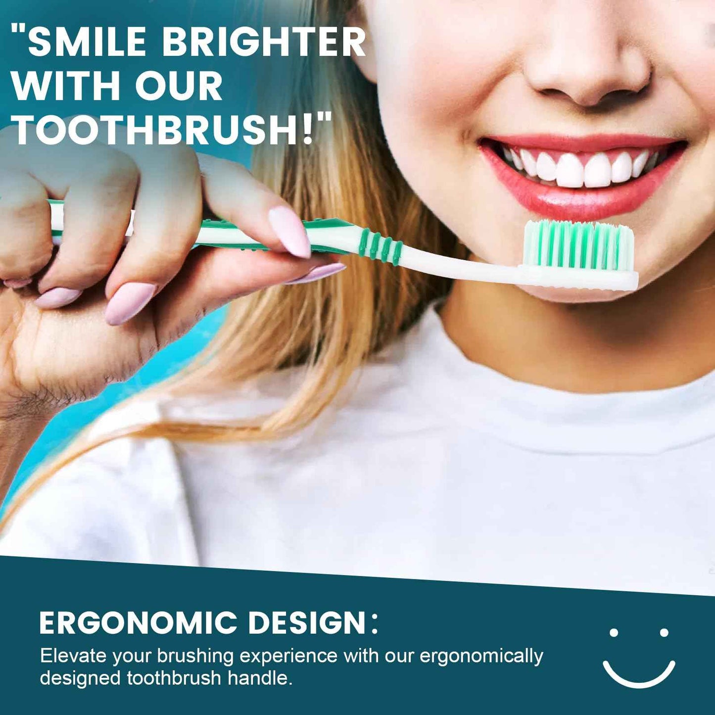 Navona 100 PCS Premium Individually Wrapped Bulk Toothbrush Pack, Disposable Toothbrushes, Kids Toothbrush, Medium Soft Bristle Toothbrushes, Ergonomics Handle, Perfect for Travel Hotel Donation