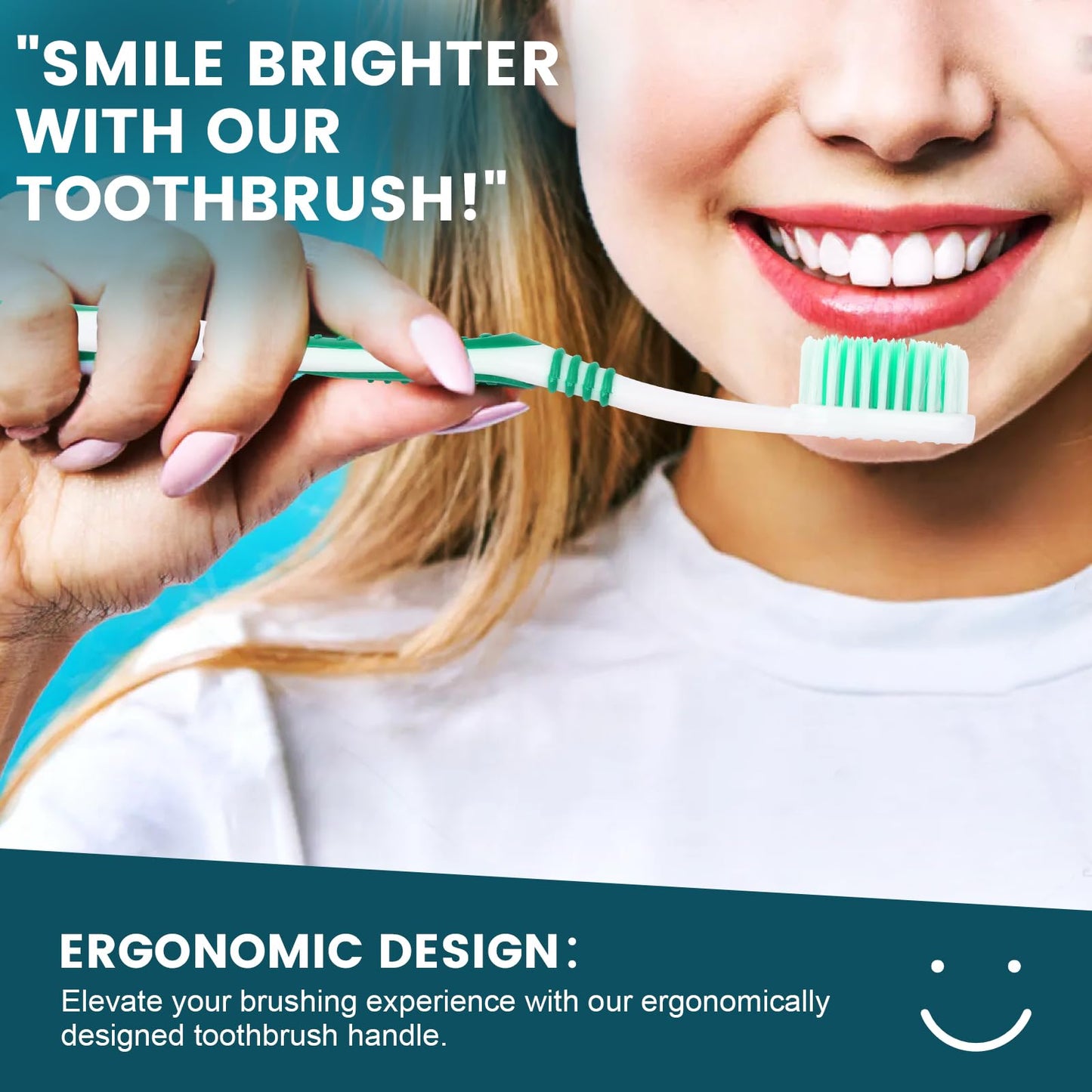 Navona 300 PCS Premium Individually Wrapped Bulk Toothbrush Pack, Disposable Toothbrushes, Kids Toothbrush, Medium Soft Bristle Toothbrushes, Ergonomics Handle, Perfect for Travel Hotel Donation