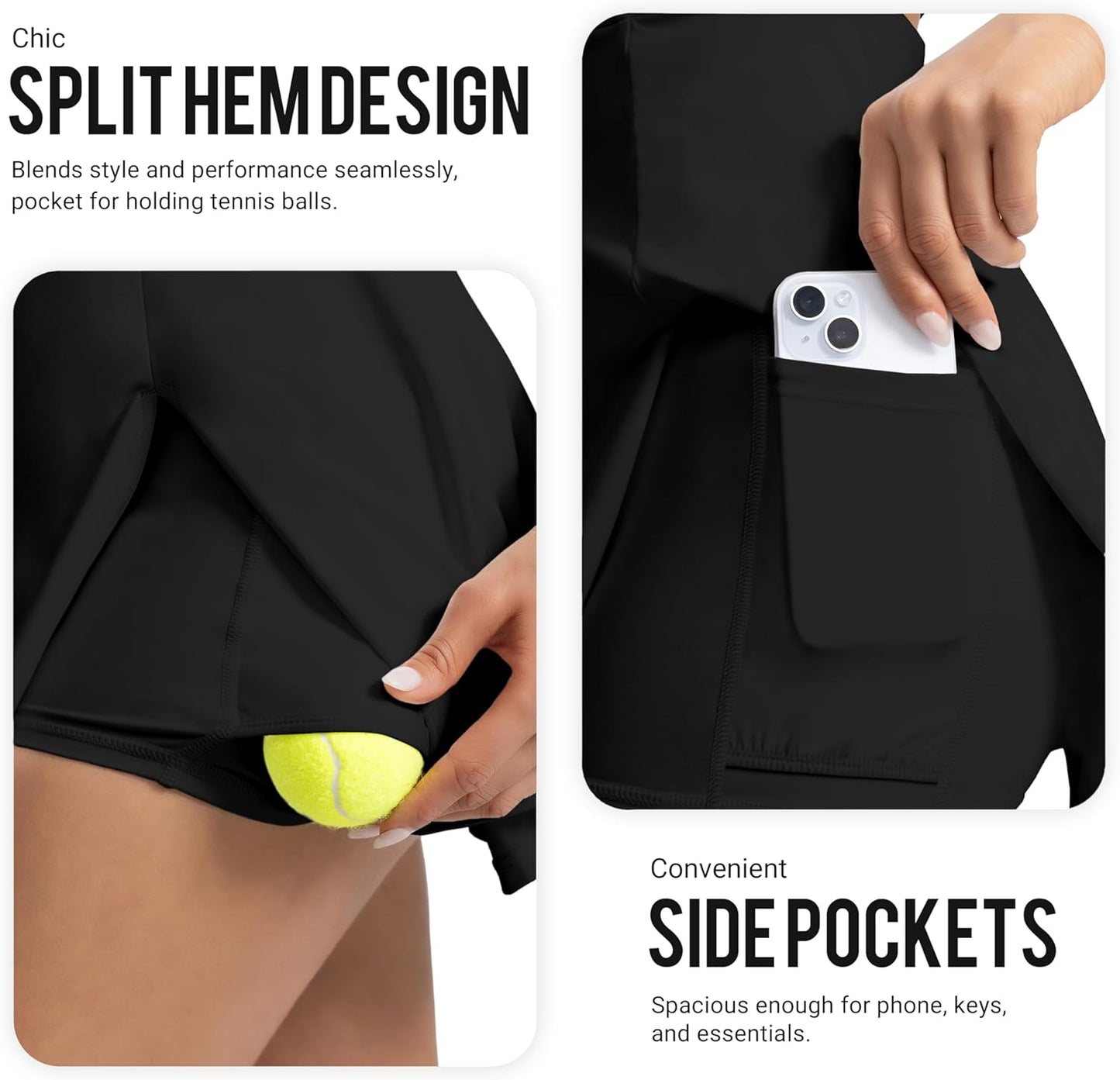 MIRITY Women's Tennis Dress | Activewear with Built-in Shorts, Pockets & Bra for Golf & Workouts