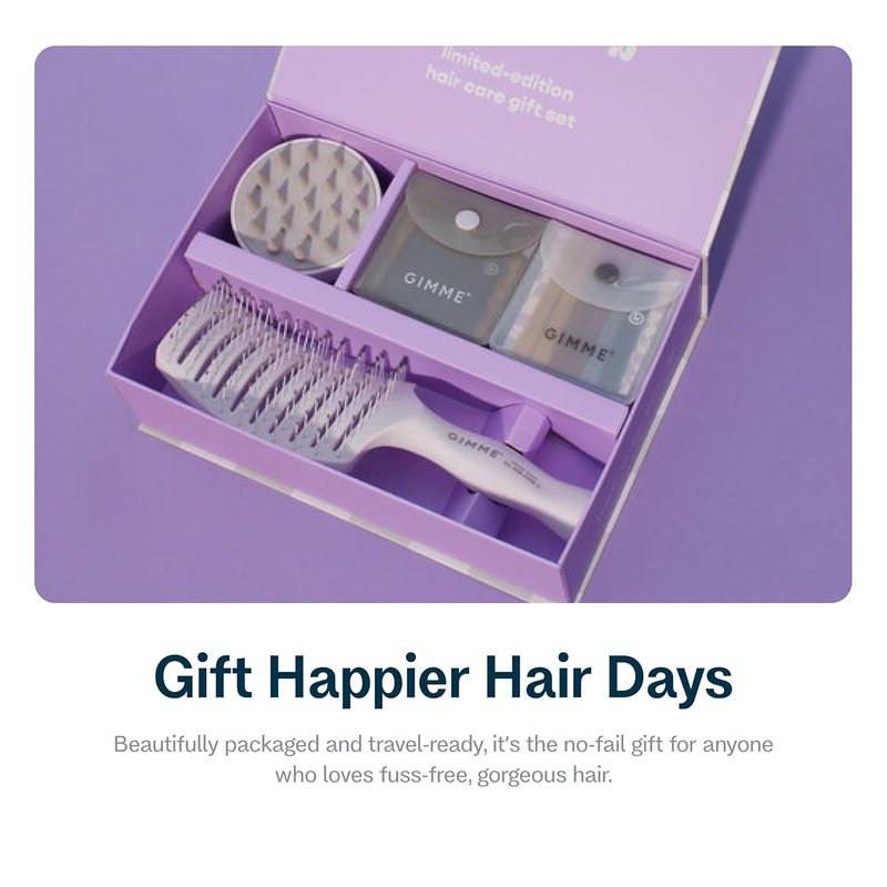Gimme Beauty | Magic Is In The Hair Gift Box - All Hair Types - Includes Hair Bands, Detangler & Massage Brush