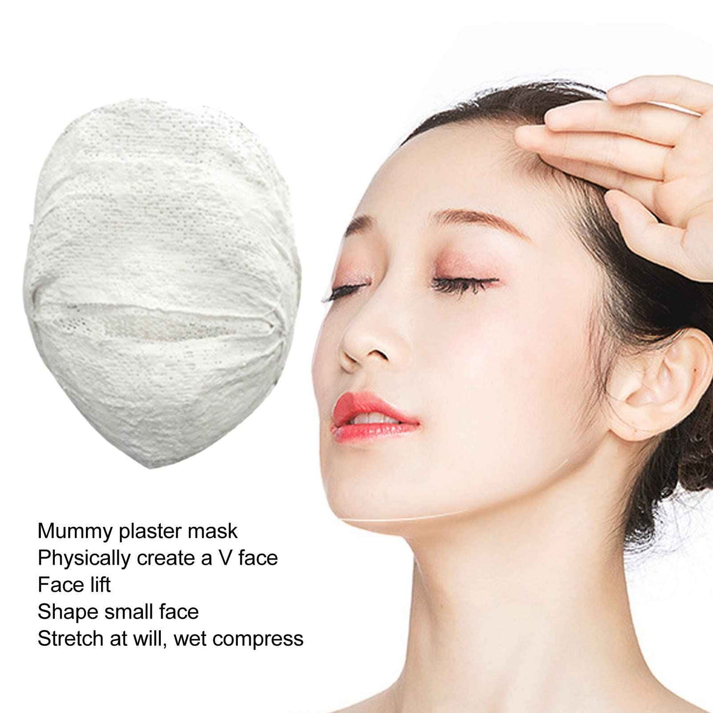 ZJchao 50 Sheet Mummy Face Mask, Anti Wrinkle Lifting Bandages Masks V Face Moisturizing Full Coverage for Skin Care Reduce Fine Lines