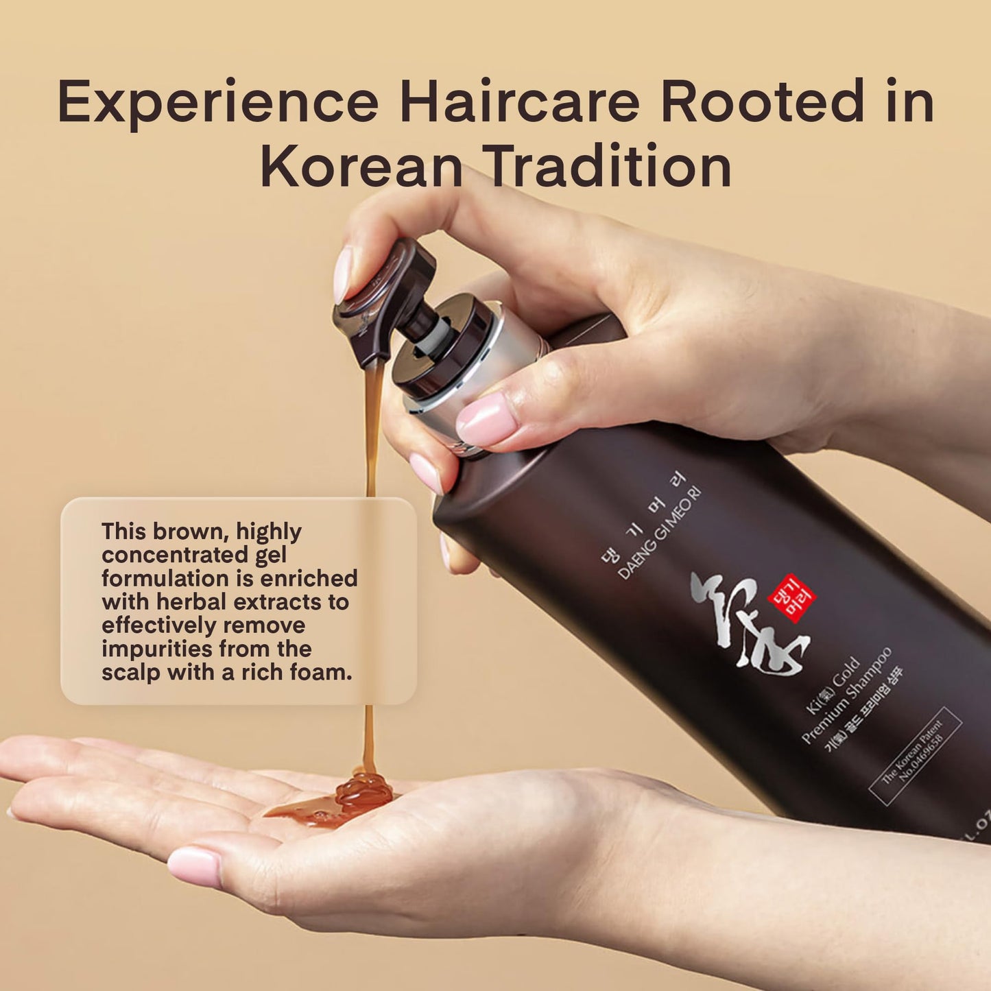 Daeng Gi Meo Ri- Ki Gold Premium Shampoo, Promoting Hair Growth, Effectively Moisture to Dry and Rough Hair, No Artificial Color 16.9 Fl Oz