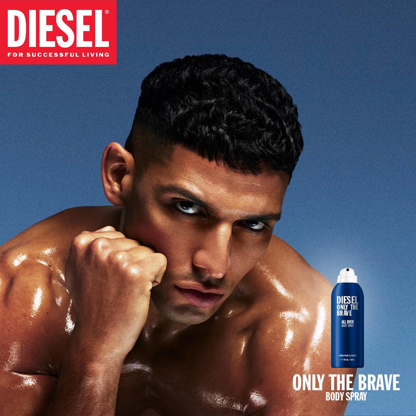 Diesel Only The Brave, Body Spray for Men, Fougere Scent With Notes of Lemon, Rosemary & Ambery Wood, 6.8 Fl. Oz.