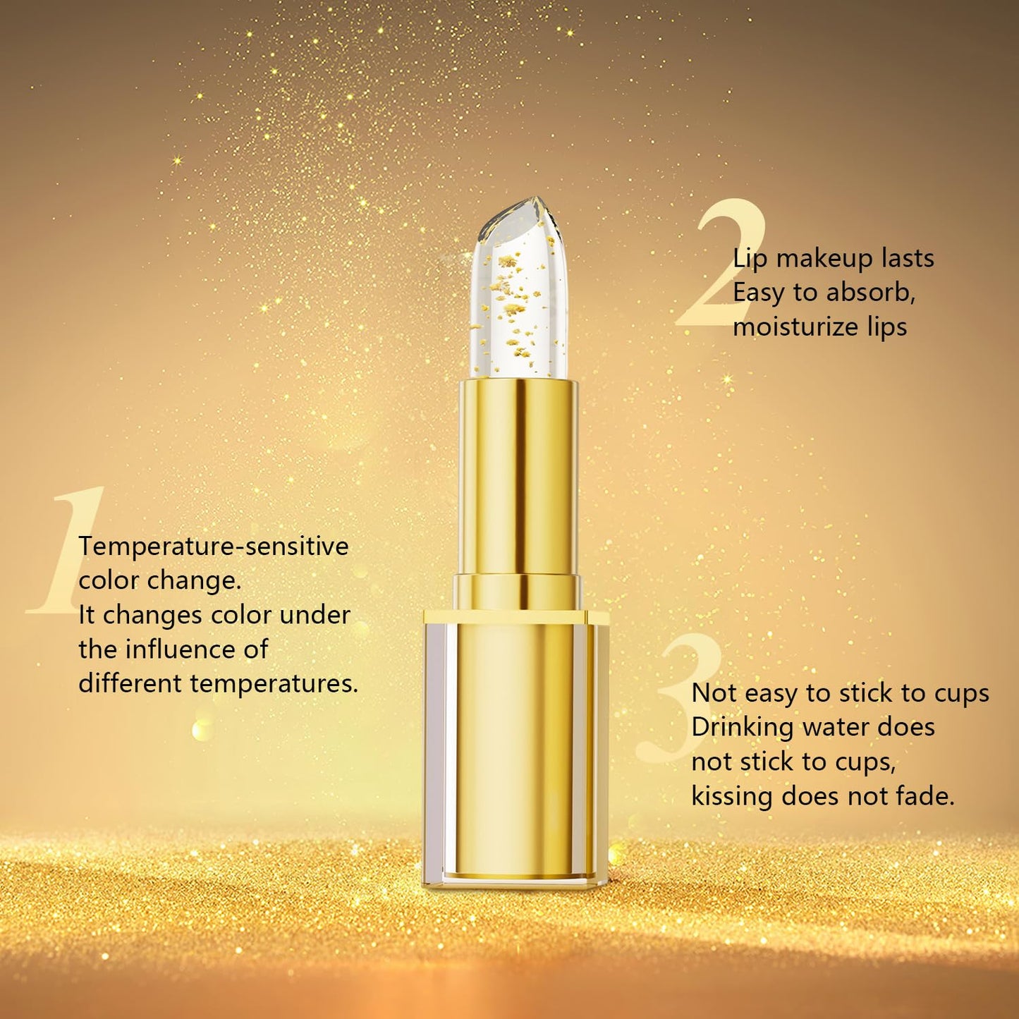 2Pcs Color Changing Lipstick, True Tone Ph Adjusting Lipstick for Women, Transferproof Clear Lip Gloss That Changes Color, Long-Lasting Moisturizing Lip Glow