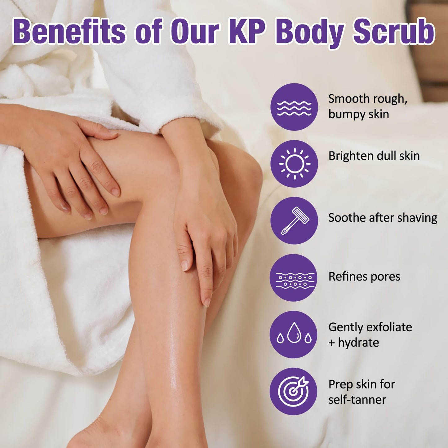KP Body Scrub for Keratosis Pilaris | 10% AHA + PHA | Smooth Rough, Dry, Bumpy Skin | Exfoliating Body Scrub with Glycolic & Lactic acids | Gentle, Clean Formula | Sensitive Skin Safe, 16 oz, 453g