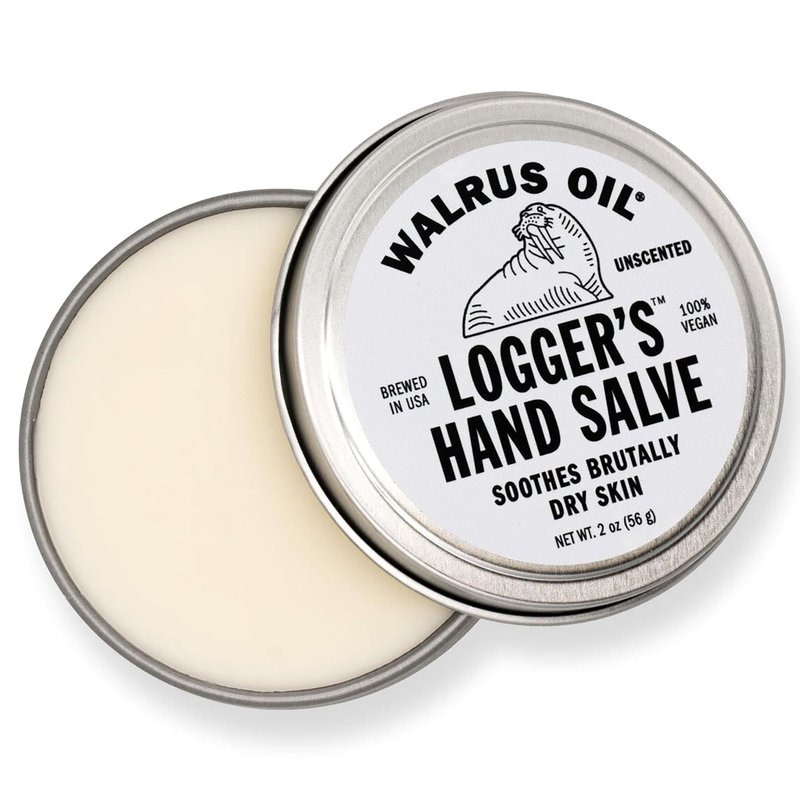WALRUS OIL - Logger's Hand Salve Cream, 2oz, 100% Vegan and Beeswax-Free, Made with Coconut Oil, Cocoa Butter, Olive Wax, and more. UNSCENTED