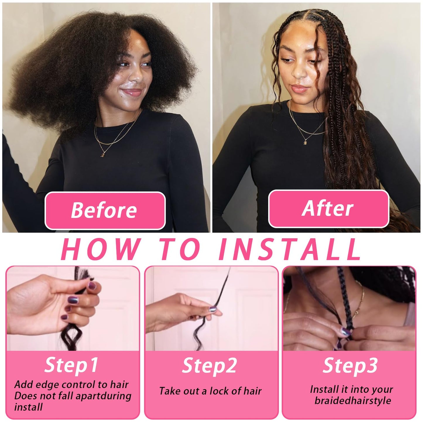 Human Braiding Hair - 100g Body Wave Curly Bulk 14 Inch Natural Black | 100% Unprocessed Brazilian Hair for Boho Braids