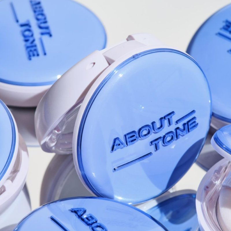 ABOUT TONE Powder Pact - Pressed Powder Compact with Mirror and Puff Makeup Fixing Setting Natural Blur Semi-Matte Finish Transparent Face Tone-Up Oil & Sebum Control Vegan (AIR FIT POWDER PACT)