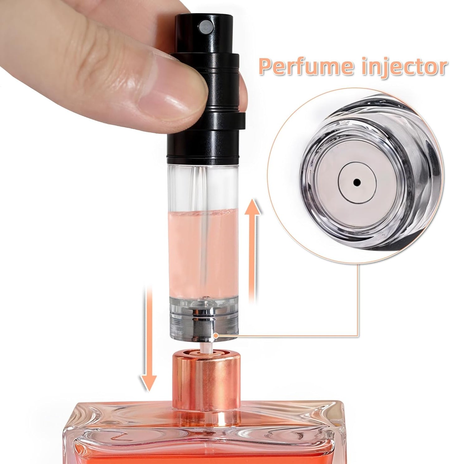 Refillable Perfume Bottle - 5ml Portable Purse Atomizer | Travel Spray for Cologne - Black & Pink