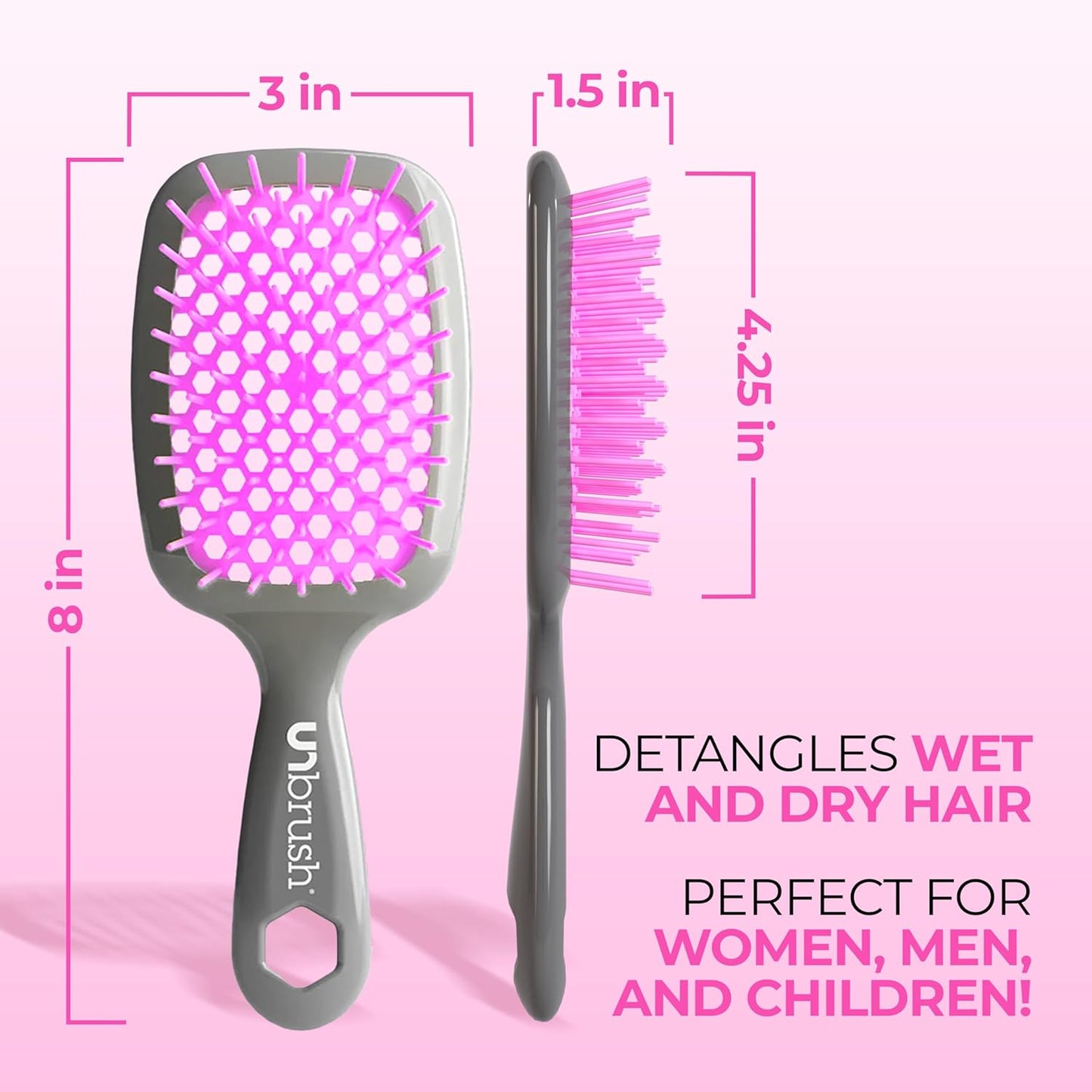 FHI Heat Detangling Brush - Pain-Free Brushing for Wet & Dry Hair | Durable DuoFlex Anti-Static Bristles, Lightweight Handle