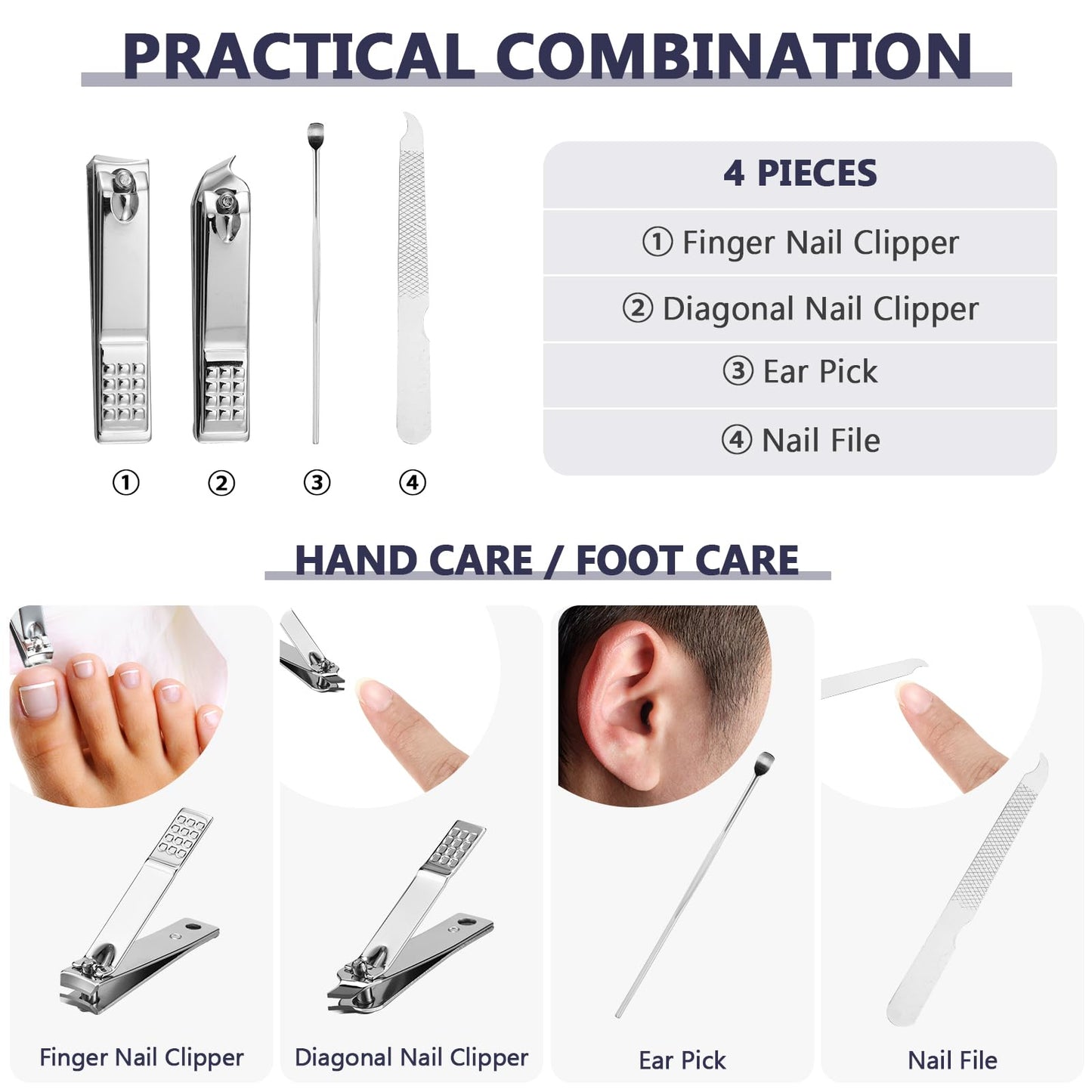 Lasnten 24 Set Valentine Manicure Set Bulk Nail Clippers Grooming Nail Kit Stainless Steel Professional Pedicure Tools Kit with Travel Case for Men Women Valentine's Day Gift(4 in 1,Fresh Colors)