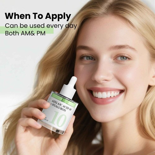 SUDAJI 1.76 fl oz Azelaic Acid 10 Hyaluron Redness Balancing Serum, Facial Serum for Uneven Skin, Hyaluronic Acid, Niacinamide