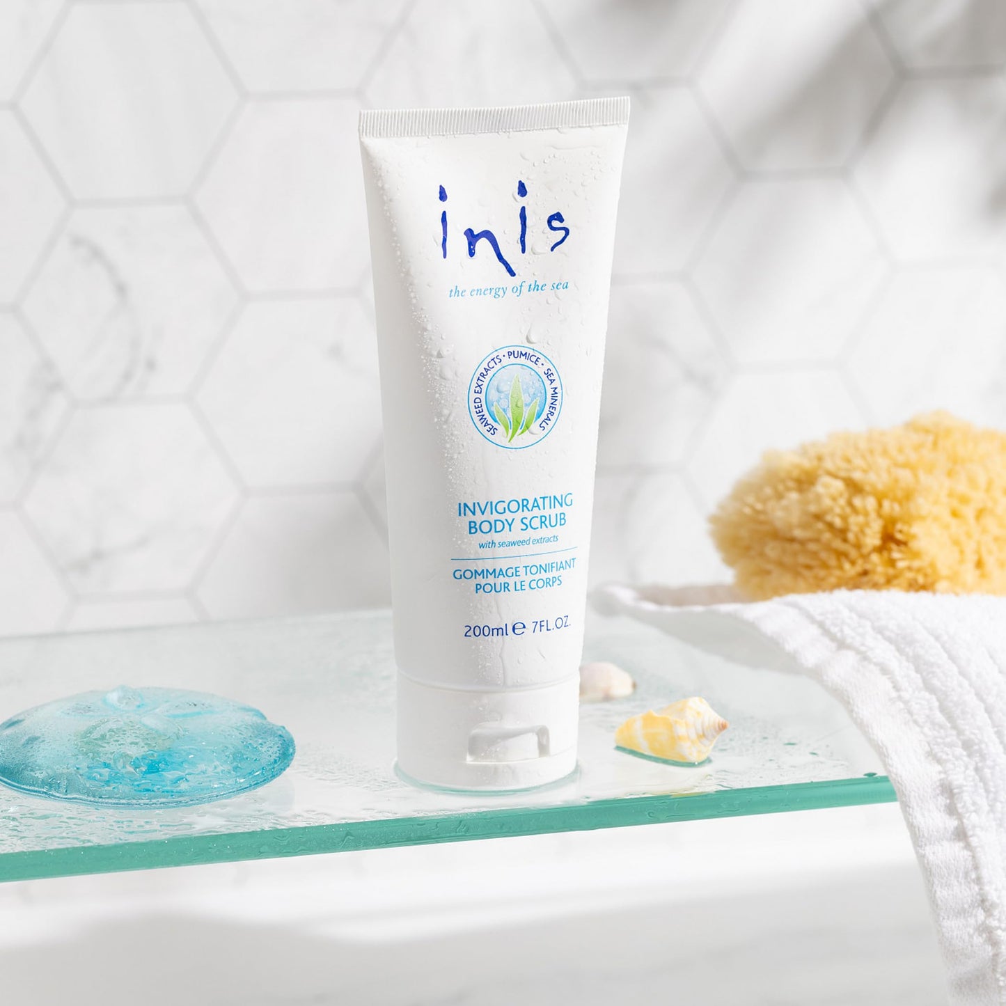 Inis the Energy of the Sea - Scented Body Scrub for Women and Men, Exfoliating Scrub with Irish Moss, Pumice and Sea Minerals, Moisturizing Body Polish for Soft Smooth Skin, 7 oz