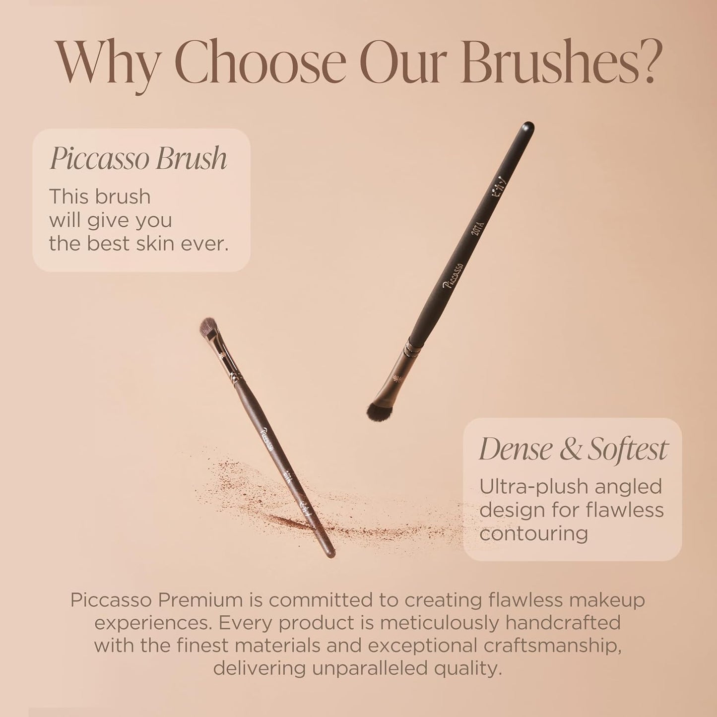 Piccasso Eyeshadow Brush - Flat Rounded Brush for Blending & Shading | Soft Bristles for Smooth Application