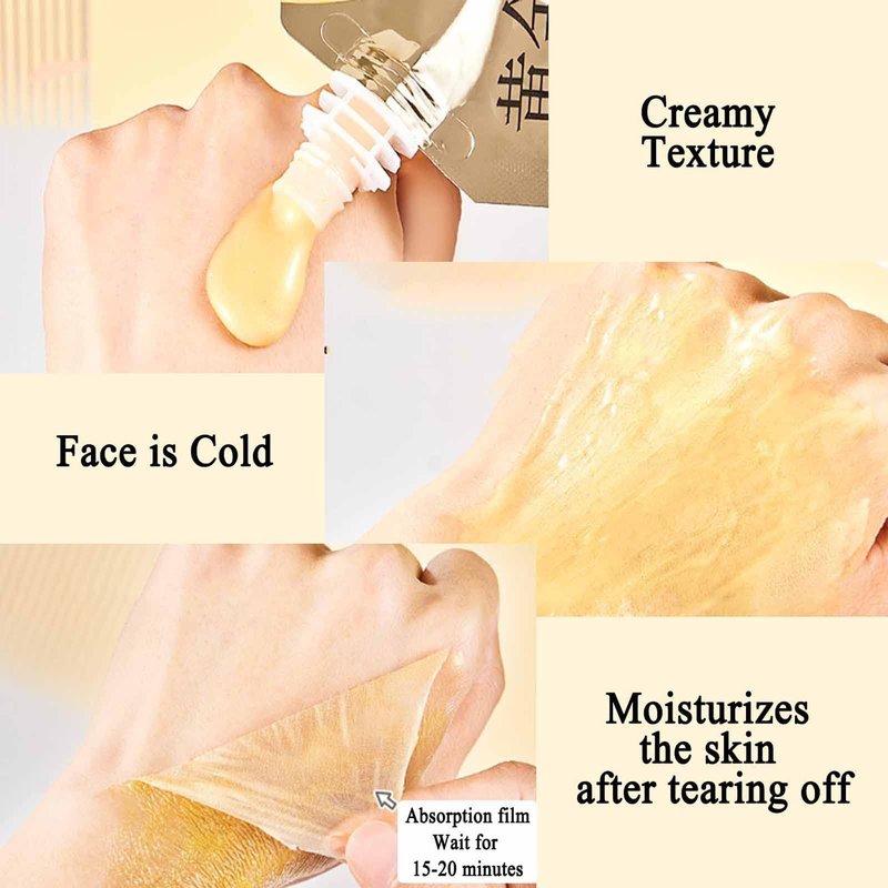 MQSHUHENMY Retinol Snake Venom Gold Mask, Rejuvenating Gold Peel Mask, Anti-Aging Gold Face Mask, Retinol Snake Venom Peptide Gold Mask with Grooming Tools (4Pcs)