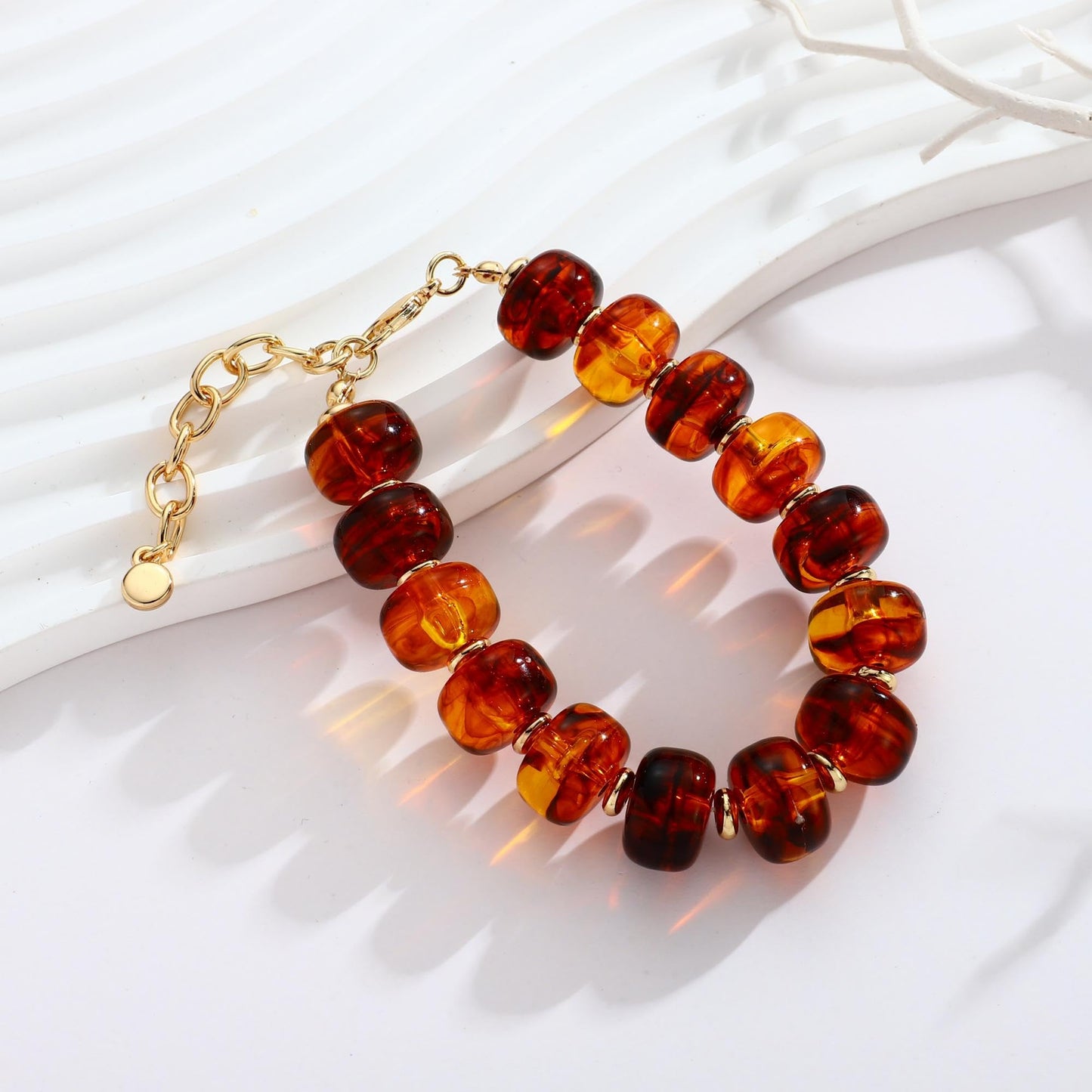ENSKEFEN Chunky Beaded Bracelets for Women Boho Multicolor Acrylic Resin Beads Bracelet Adjustable Statement Bracelet Summer Beaded Jewelry