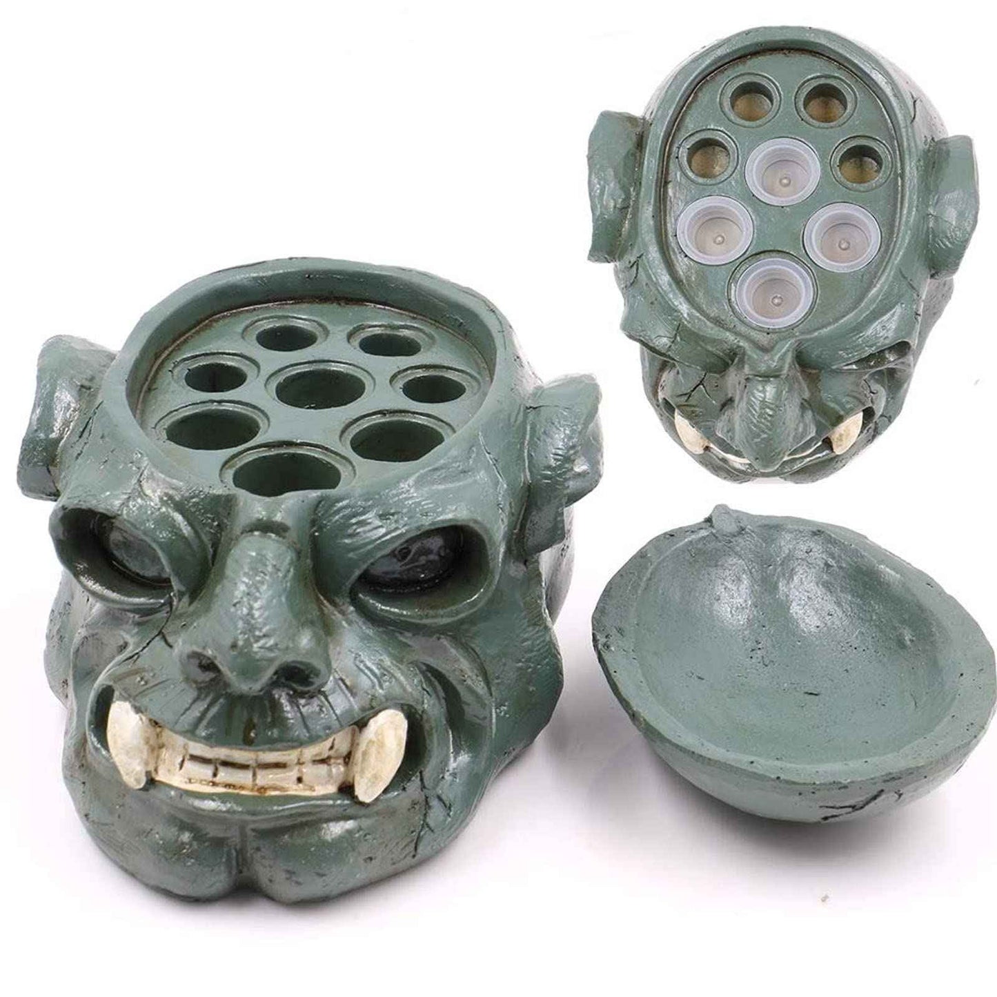 Tattoo Ink Cup Holder - SOTICA 2pcs Hard Skull Resin Tattoo Ink Caps Holder Stand for Tattoo Supplies Tattoo Accessories