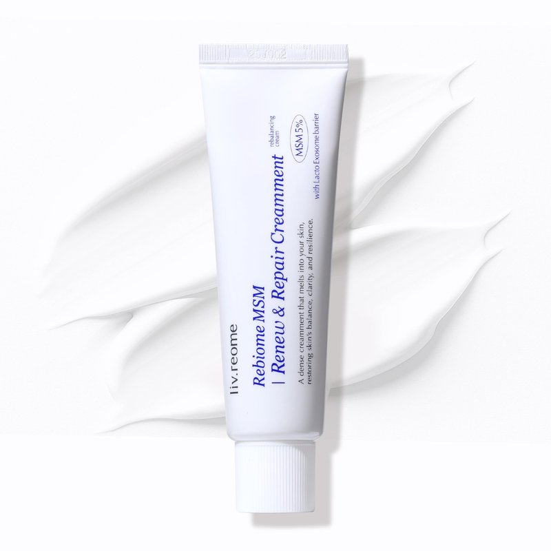 liv.reome MSM Sulfur-Derived Redness Recovery Cream for Sensitive, Thin Skin – Probiotic Exosome + Panthenol + Ceramide NP