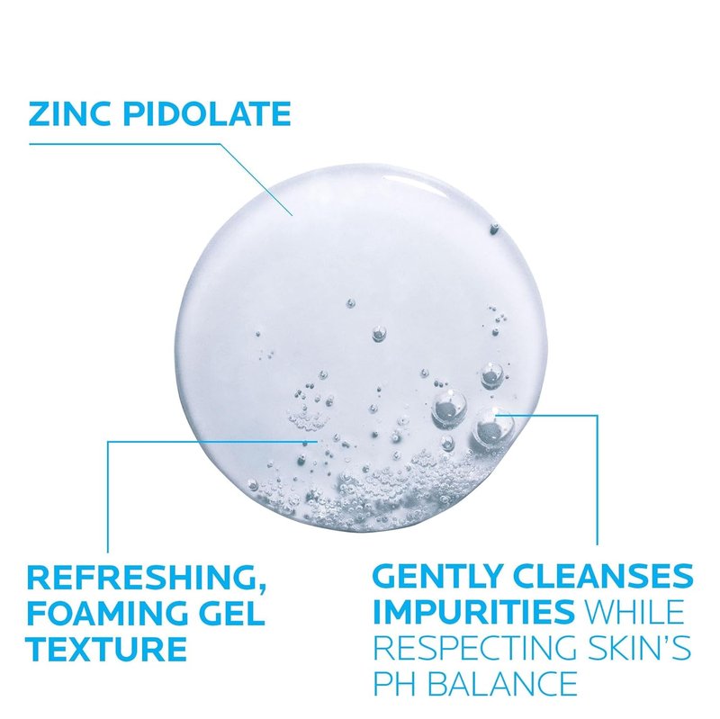 La Roche-Posay Effaclar Purifying Foaming Gel Cleanser - Oily Skin Face Wash with Zinc Pidolate, Alcohol-Free & Oil-Free