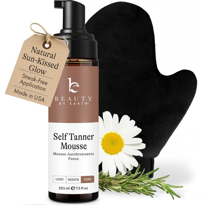 Ultra Dark Self Tanner Tanning Mousse Kit - USA Made with Natural & Organic Ingredients, Self Tanner Mousse and Mitt, Fake Tan Tanning Foam, Sunless Tanners Best Sellers for Darkest Self Tan