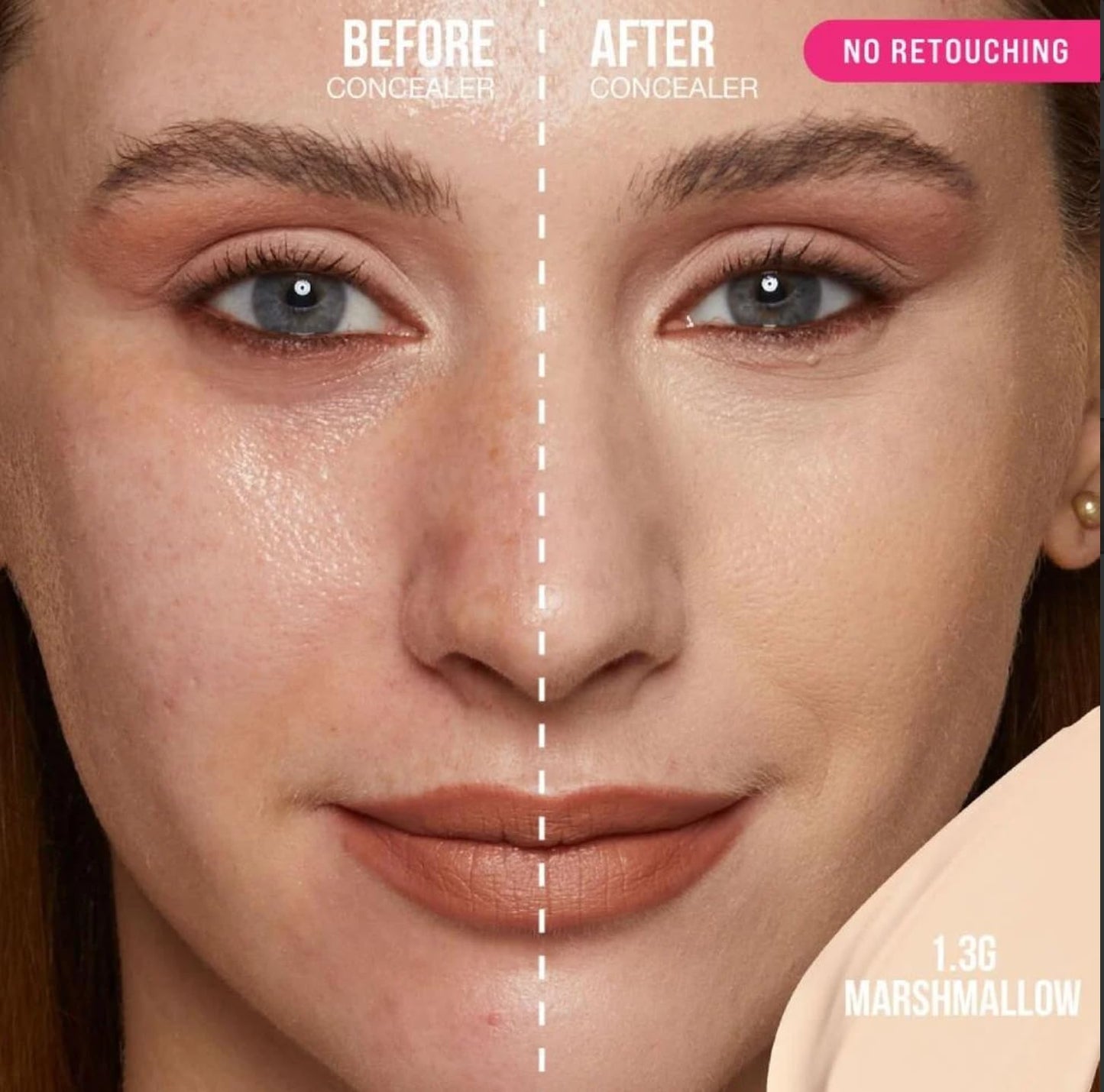 HUDA BEAUTY Luminous Matte Concealer - Buildable Coverage, Crease-Proof | Marshmallow 1.3 Golden