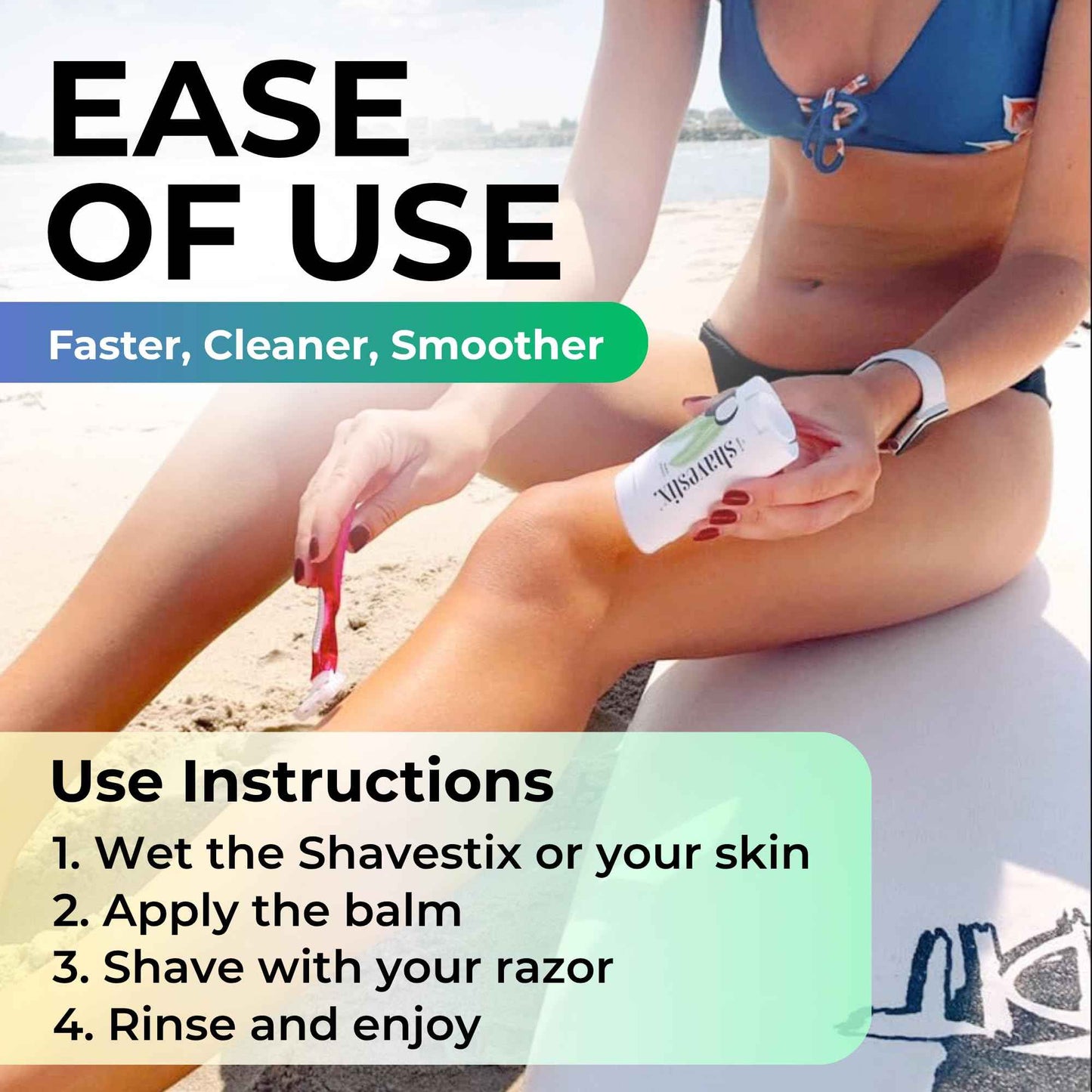 Shavestix Shaving Cream Stick 2.75 Oz - Stocking Stuffers Travel Size Toiletries for Women | 5x Lasting Coconut Milk Shave Stick Roll on for All Skins | Razor Friendly Unisex Hair Removal Cream Bar