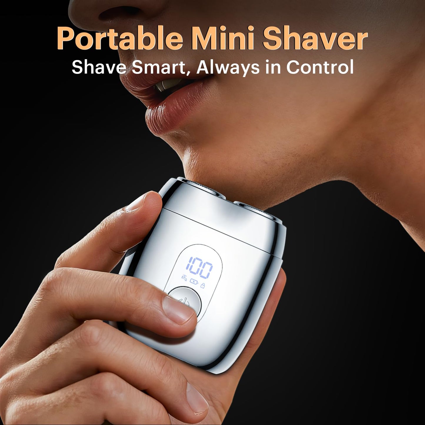 Alloy Mini Electric Shaver for Men – Valentine's Day Gift, Portable Travel USB-C Rechargeable Razor with Mirror Cap, Waterproof Wet/Dry, Smooth Shave, Ideal Gift for Husband Boyfriend, RX40 Silver