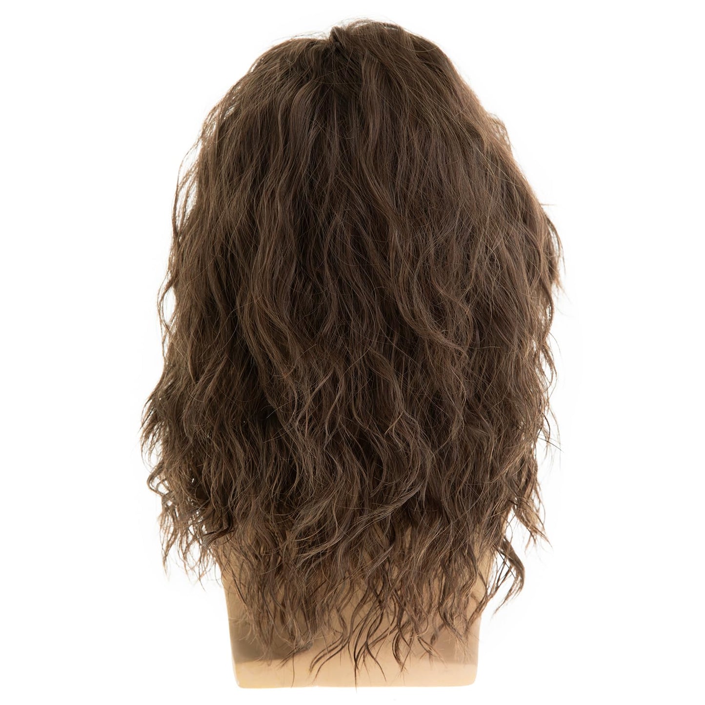 RicHyun Short Brown Wavy Wigs for Men Synthetic Heat Resistant Cosplay Party Hair Wig