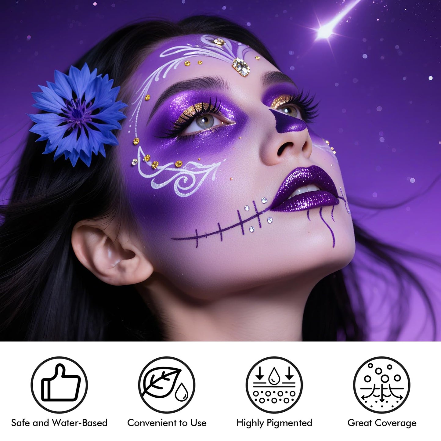 PASNOWFU 14 Colors Face Body Painting Kit, Water Based Face Paint