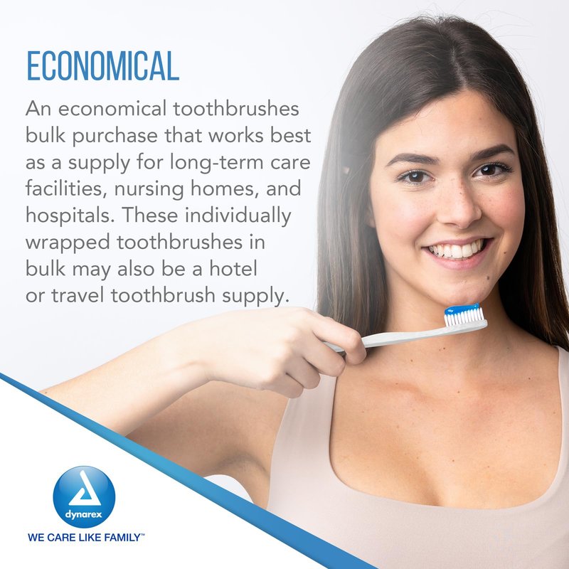 Dynarex Toothbrushes, Adult 30 Tuft,144 Count