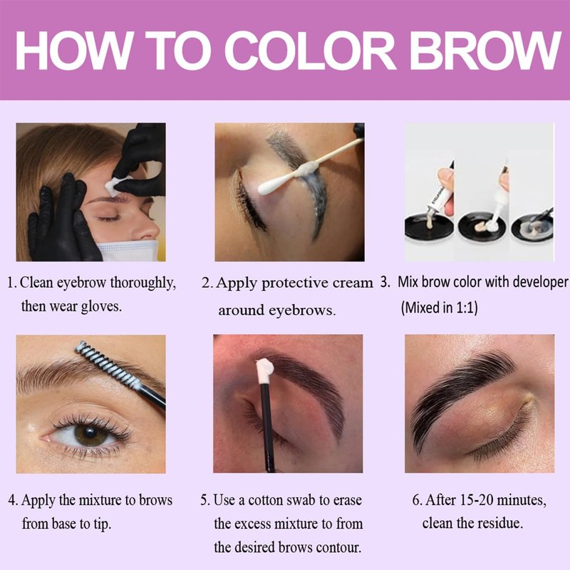 DAHPURE Brow and Lash Color Kit with Natural & Instant Results Safe Ingredients Easy to Use for DIY and Salon Use (Black and Brown)