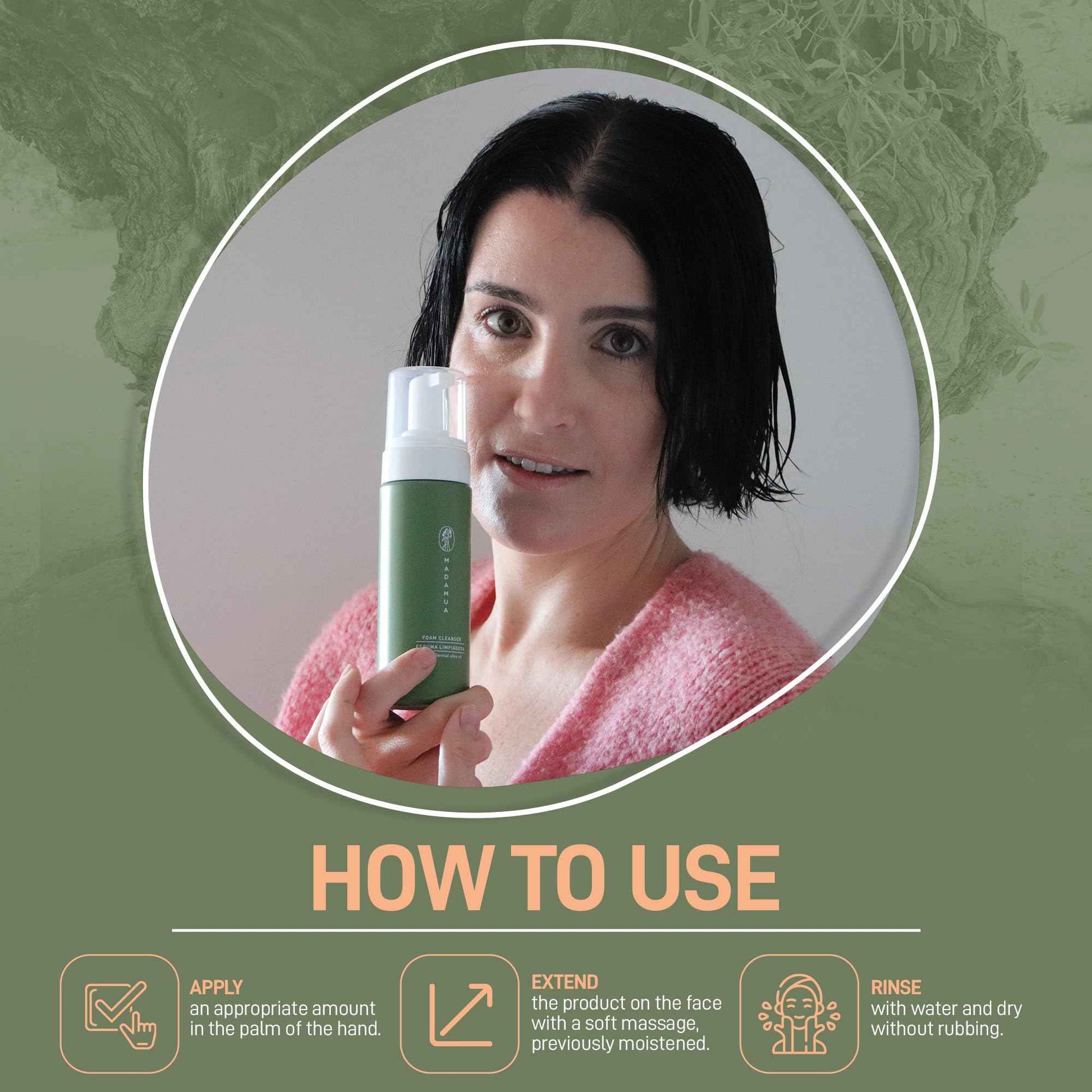 Organic Facial Foam, Gentle Oxygenating Foaming Face Wash for Women | Natural & Hydrating Facial Cleanser for Deep Cleaning | Organic Face Wash for Women | Foaming Travel Millennial Olive Oil Cleanser