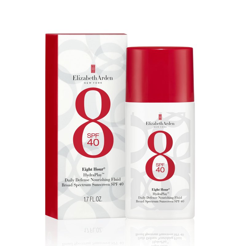 Elizabeth Arden Eight Hour HydraPlay Daily Defense Nourishing Fluid Broad Spectrum Face Sunscreen SPF 40, No White Cast, Non-Comedogenic, Fragrance-Free, 1.7 fl oz