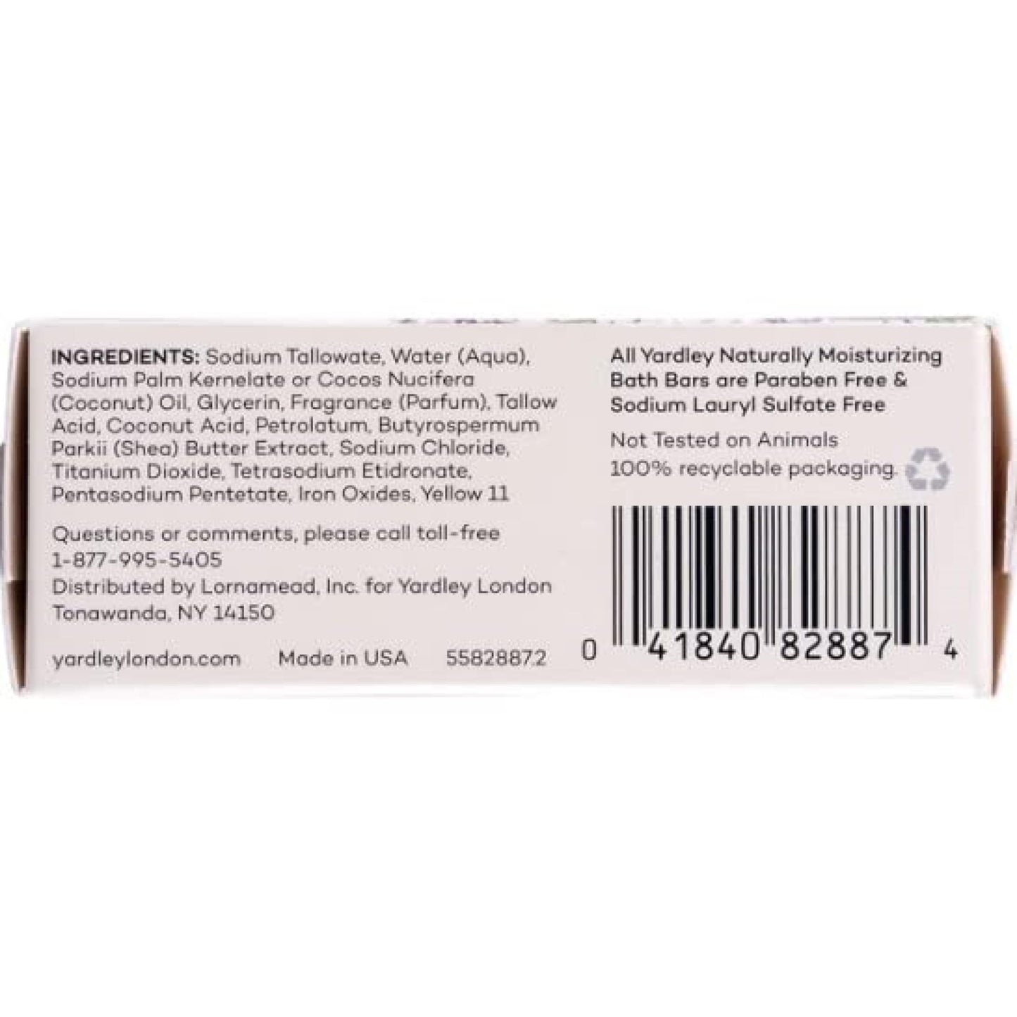 Yardley London Lemon Verbena with Shea Butter & Pure Citrus Oil Moisturizing Bar 4.25 ozr (Pack of 10)