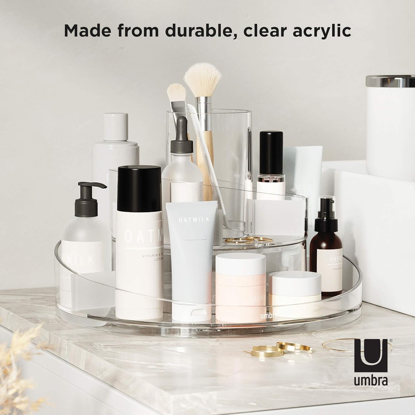 Makeup Organizer - Umbra Cascada Clear Acrylic Design | Compact & Stylish
