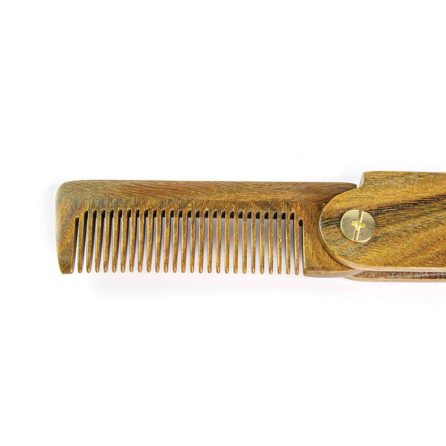 Wooden Beard Comb For Men - Micah 6:8, Man of God - Sandalwood Smooth Gliding Pocket Beard Comb w/Engraved Bible Verse, Beard & Mustache Folding Comb For Men As Gifts For Christian Men