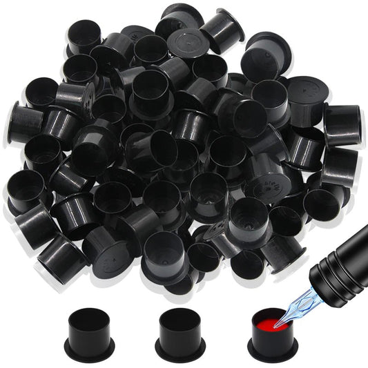 Tattoo Ink Caps Cups Large - Autdor 1000Pcs Tattoo Caps Cups with Base Disposable Pigment Cups Microblading Makeup Tattoo Ink Cups with Base Pigment Ink Caps 17mm Large for Tattoo Supplies
